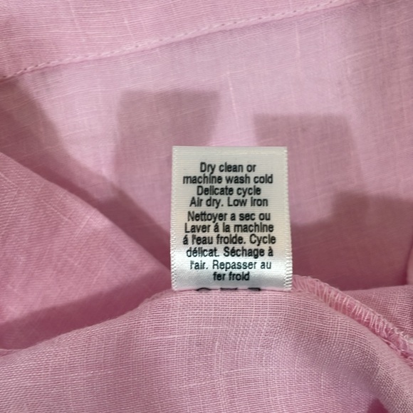 STARK X Top Blouse Size XS Short Sleeve Pink 100% Linen EUC - Picture 8 of 8